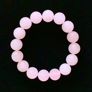 Natural Frosted Rose Quartz Gemstone Bracelet